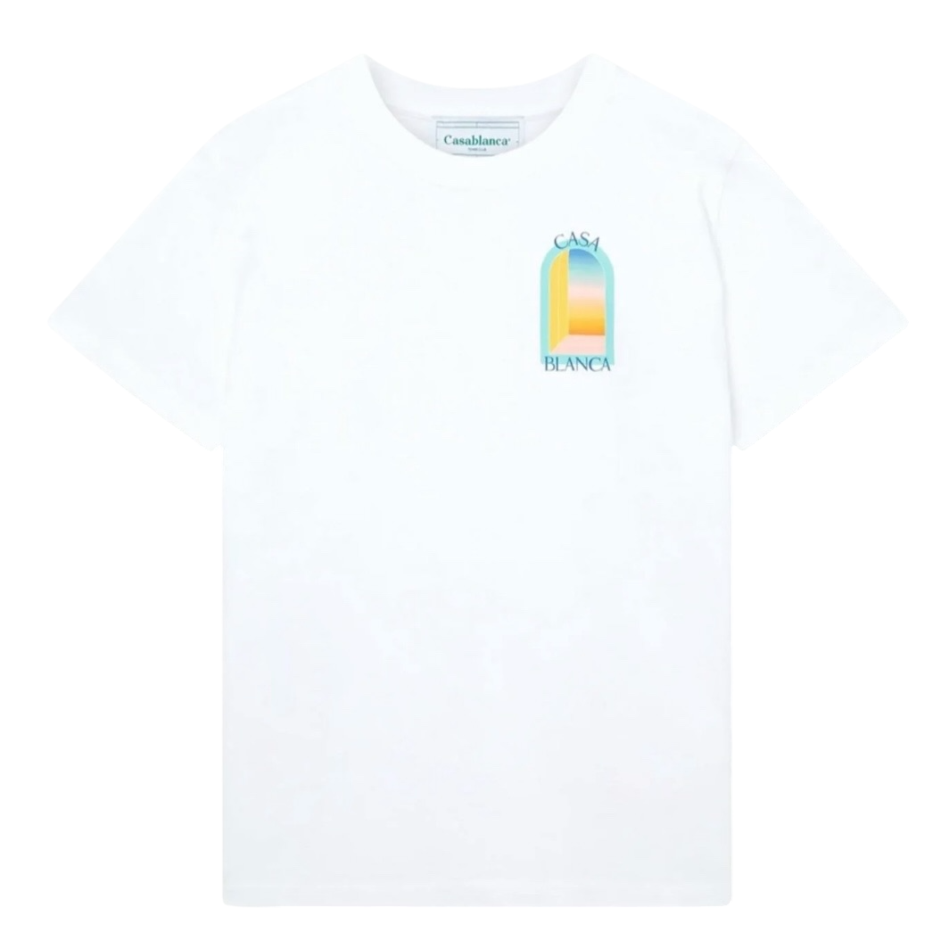 T-SHIRT CASABLANCA L'ARCHE COLORÉE BLANC