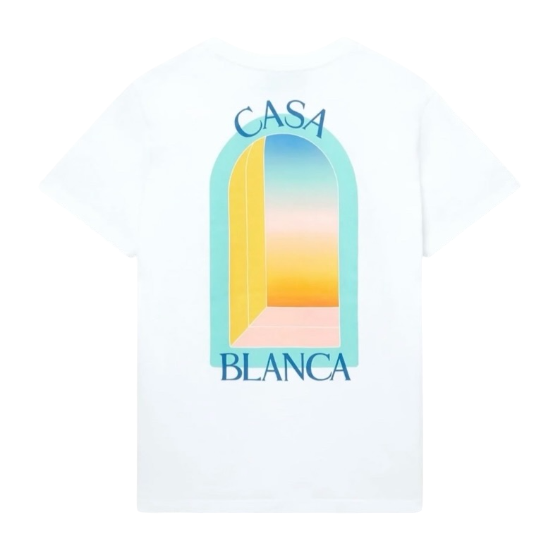 T-SHIRT CASABLANCA L'ARCHE COLORÉE BLANC