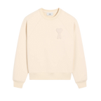 SWEATSHIRT BEIGE PATCH BEIGE AMI DE COEUR EN COTON