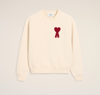 SWEATSHIRT BEIGE PATCH ROUGE AMI DE COEUR EN COTON