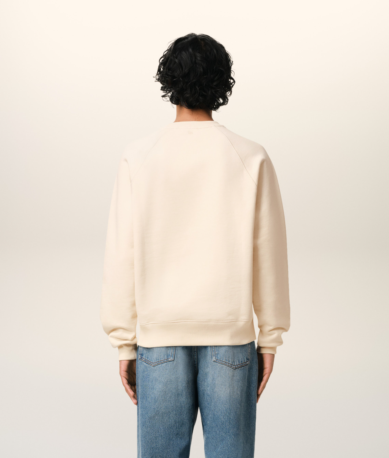 SWEATSHIRT BEIGE PATCH ROUGE AMI DE COEUR EN COTON