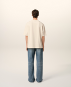 T-SHIRT BEIGE PATCH AMI DE COEUR EN COTON
