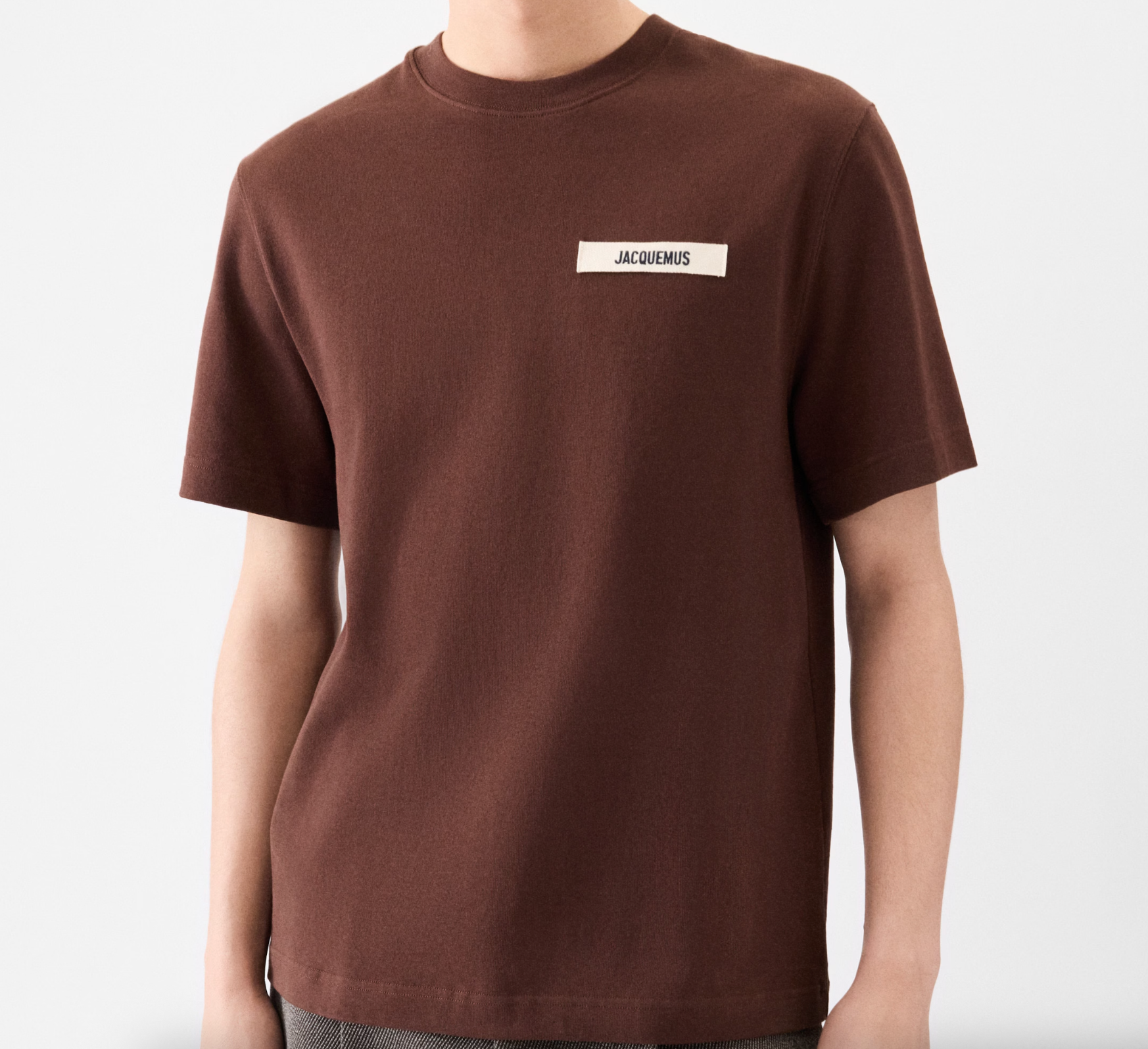 LE T-SHIRT GROS GRAIN JACQUEMUS DARK BROWN
